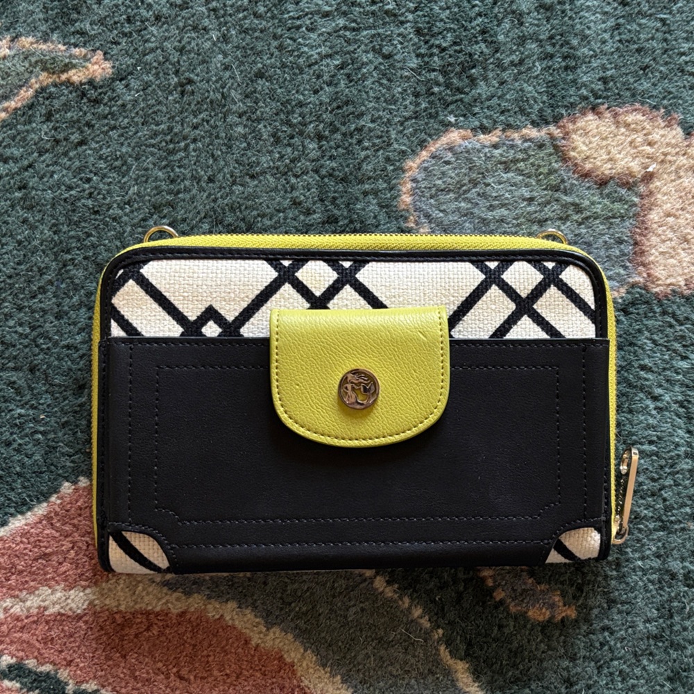 Spartina 449 Black and Lime Green Crossbody Bag
